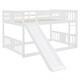 preview thumbnail 4 of 10, White Full Over Full Bunk Bed with Ladder and Fun Slide, Space-Saving Design for Bedrooms