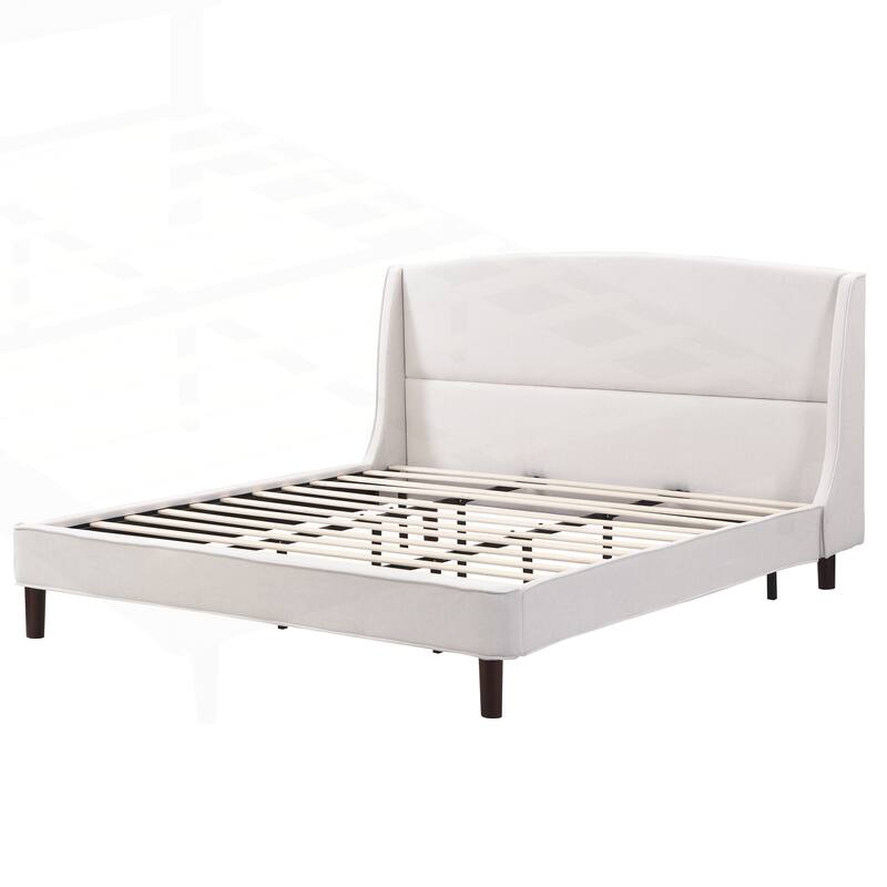 Comfortable Platform Bed with Stylish Headboard for Bedroom Enhancement
