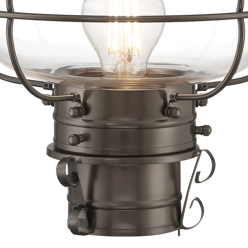 Elk Home Classic Onion Outdoor Post Light - Gun Metal with Clear Glass