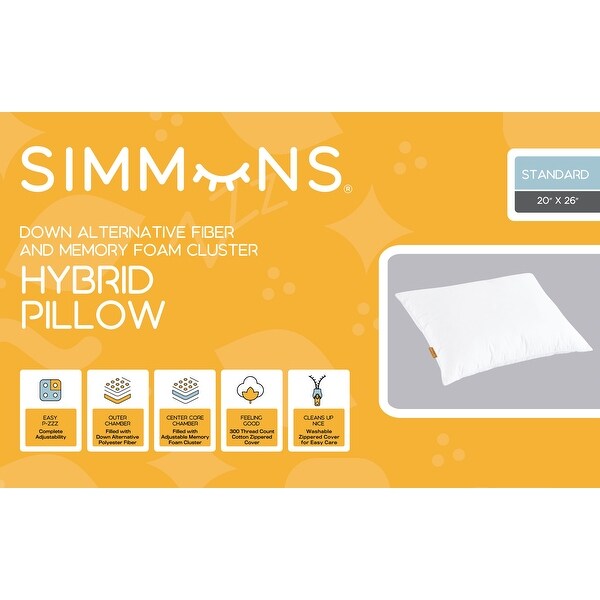 Simmons Down Alternative/Memory Foam Hybrid Standard/Queen 20x26