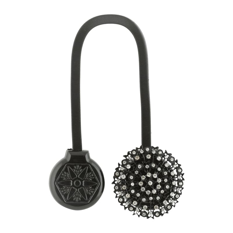 Simplify Magnetic Curtain Tie Back in Black - 7.87" x 2.87" x 1.9" - 7.87" x 2.87" x 1.9"
