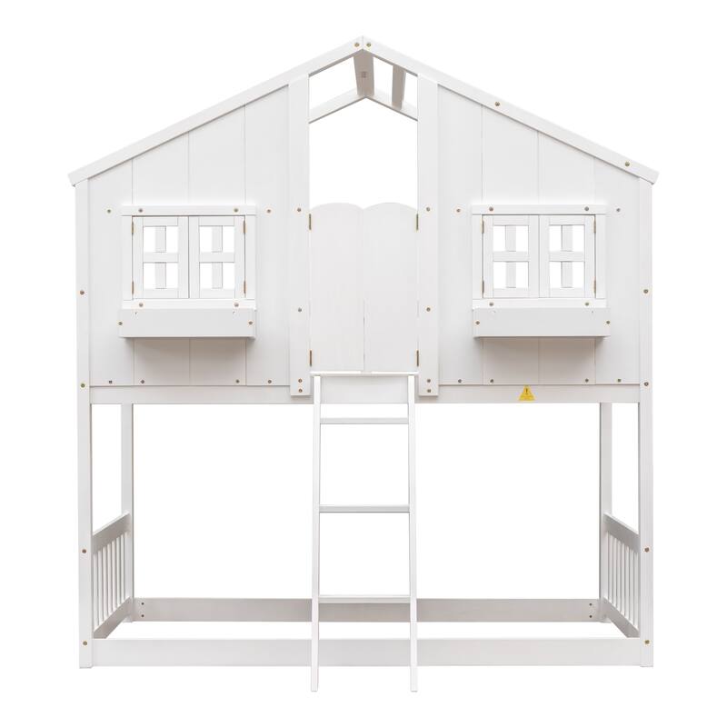 win over Twin House Bunk Bed with Roof