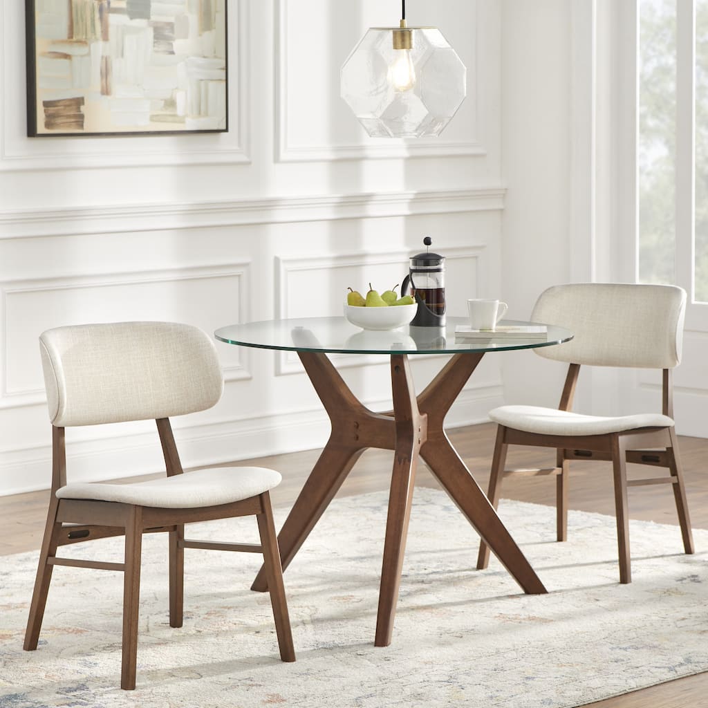 Lifestorey Toni Solid Wood and Glass Dining Set
