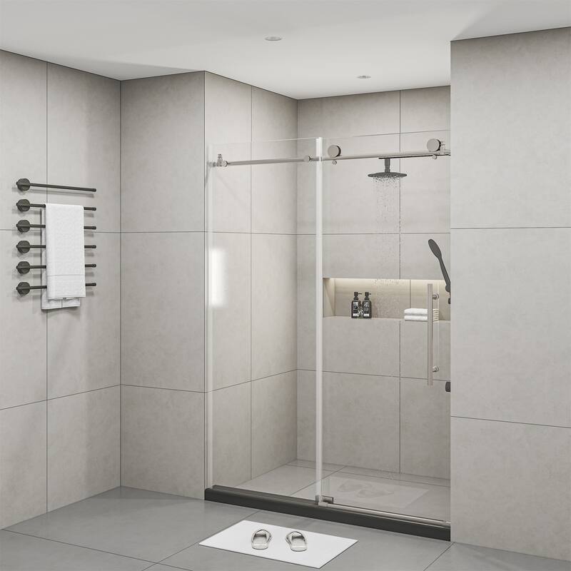 Frameless Shower Doors with Clear Tempered Glass