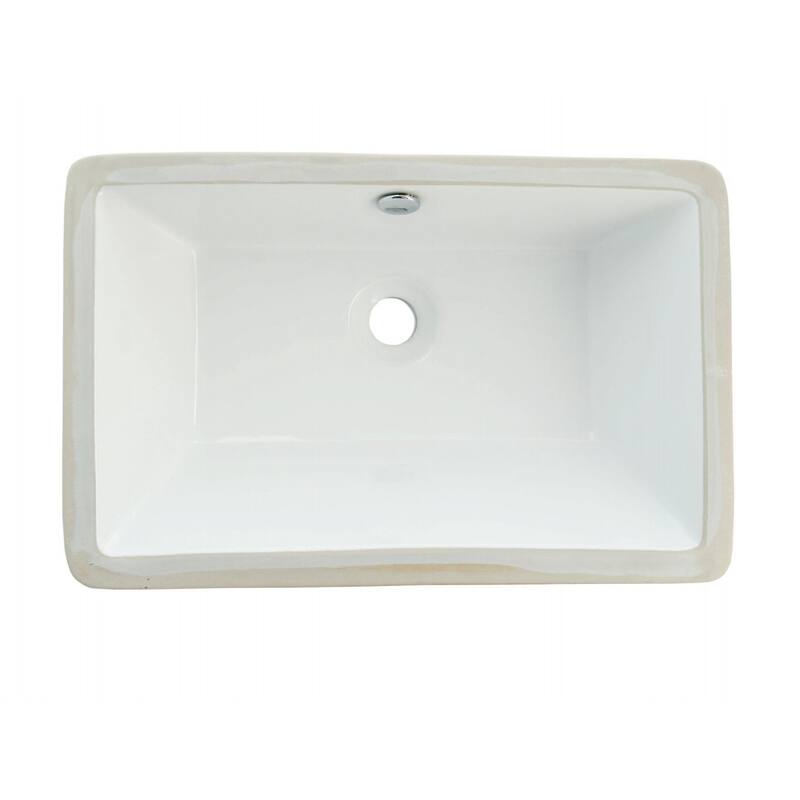 Kingston Brass Marina 19-1/8" Undermount Rectangular Single Basin - White