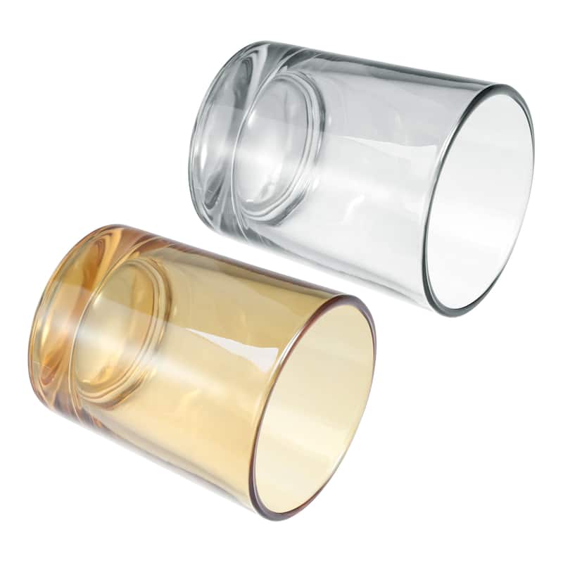 2pcs Bathroom Toothbrush Tumblers Glass for Kitchen Color Smoke Gray Amber - Smoke Gray Amber