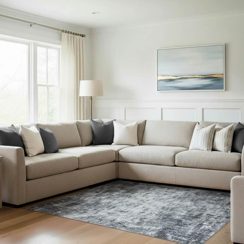 Wyatt & Ash Dream Mink Printed Chenille Rugs - Grey - 7'10" x 10'