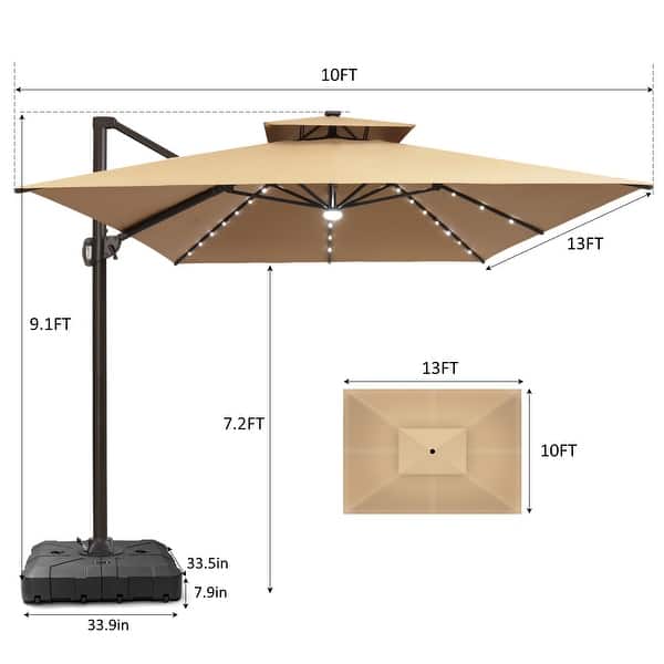 6 foot square patio umbrella Ultrashades 6.5 ft Square Outdoor Patio Market Umbrella with Push Button  Tilt and Crank Handle, Yellow