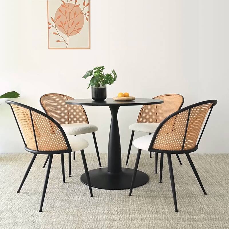 Rattan Dining Chair Side Chair(Set of 4) - Beige