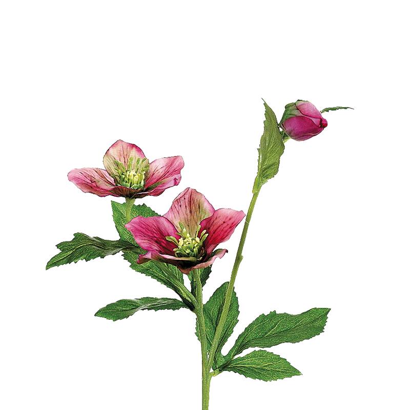 22" Pink Helleborus Artificial Decorative Spray