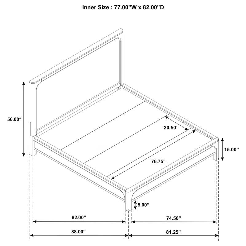 Solano 55-inch Panel Bed Weathered Mango