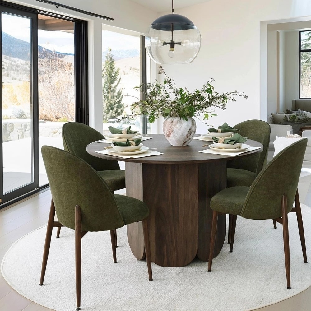 Upholstered Back Dining Chair with Metal Legs(Set of 4)