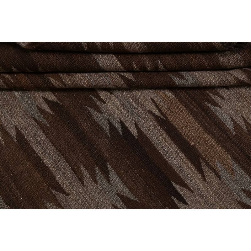 Geometric Tribal Natural Dye Kilim Oriental Wool Area Rug Flat-weave - 4'7" x 6'7"