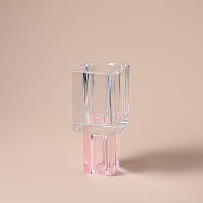 Square Vase Crystal Colored Base