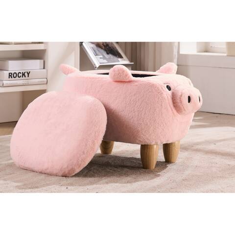 Home 2 Office Kids Pig Animal Sorage Ottoman Stool