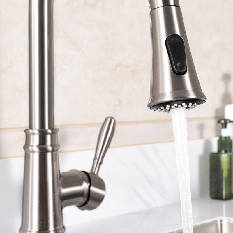 Single Handle High Arc Kitchen Faucet Ceramic Disk Cartridge(Overall