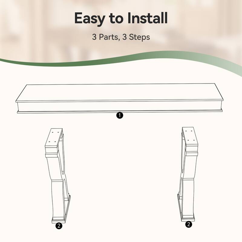63-Inch Solid Wood Console Sofa Table for Entryway Living Room