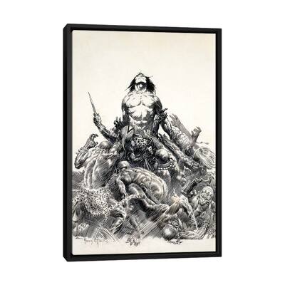 iCanvas "Ape Man" by Frank Frazetta Framed