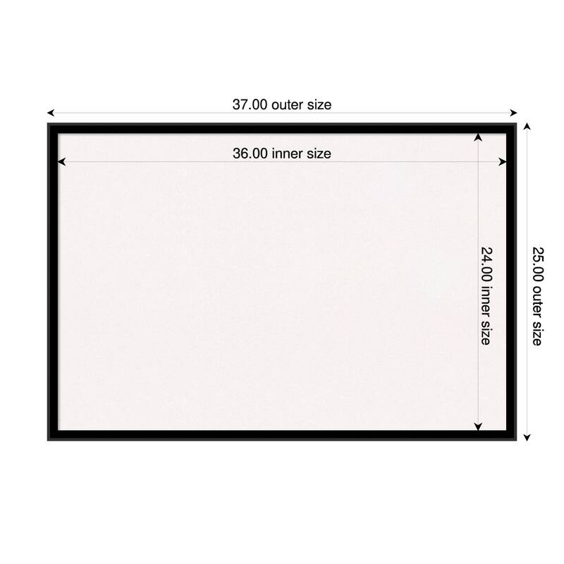 Incline Black Wood Framed Cork Board - Bulletin Board, Organization Board, Pin Board - White - 37 x 25 in