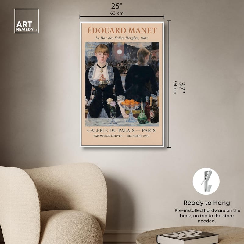 Manet's Famous Bar Canvas by Art Remedy