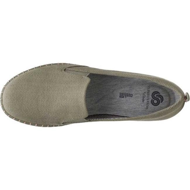 clarks step glow slip olive