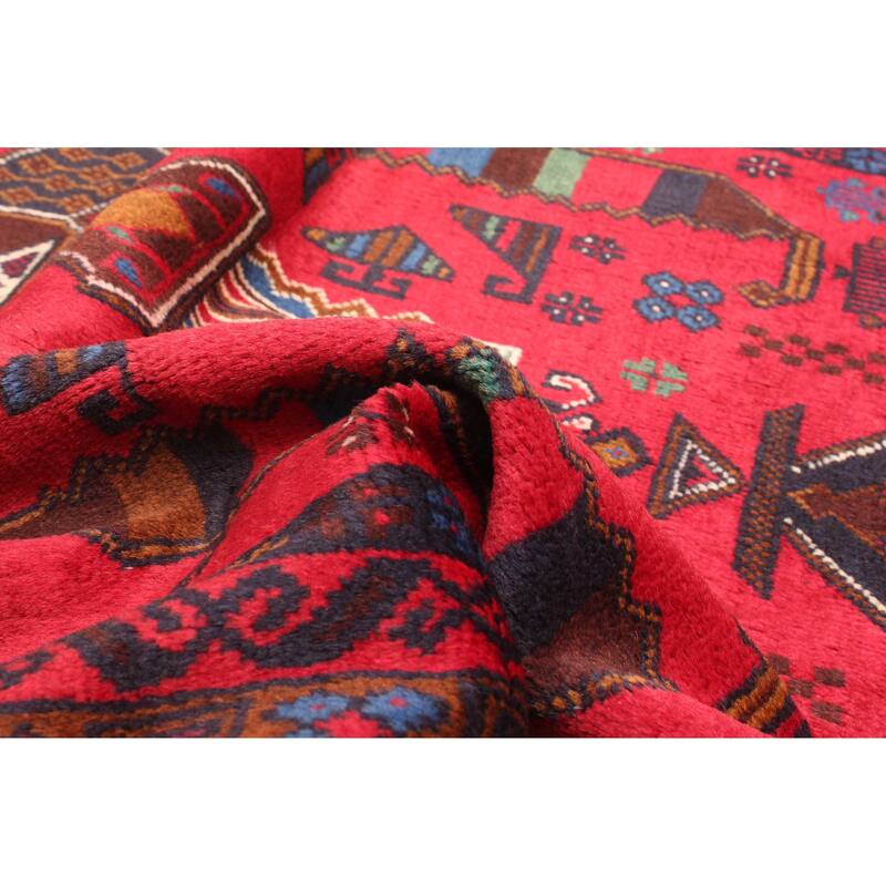 ECARPETGALLERY Hand-knotted Teimani Red Wool Rug - 3'0 x 4'11