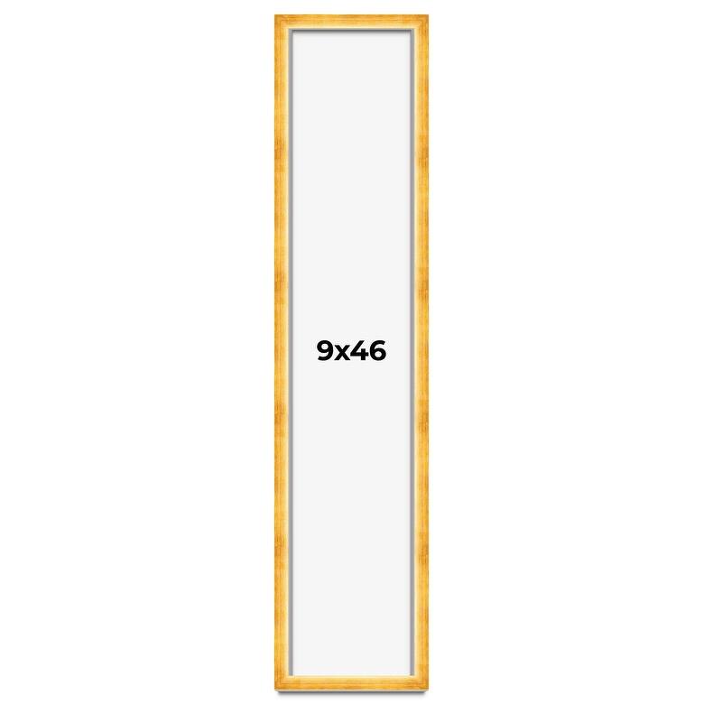 9x46 Shadow Box Frame Gold | 1.625 Inches Deep Real Wood Traditional