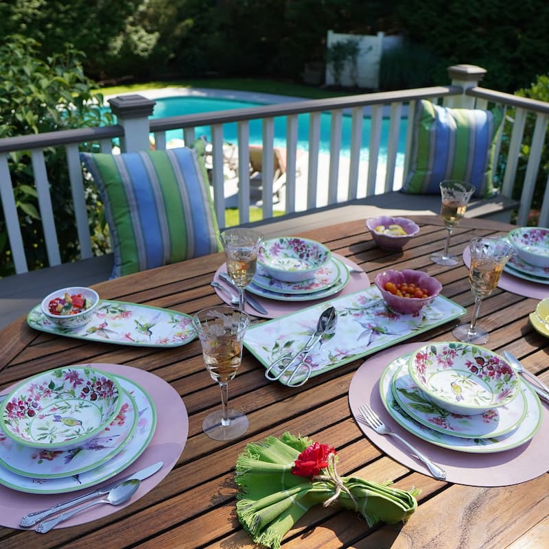 Certified International Hummingbirds Melamine 12-piece Dinnerware Set, Service for 4