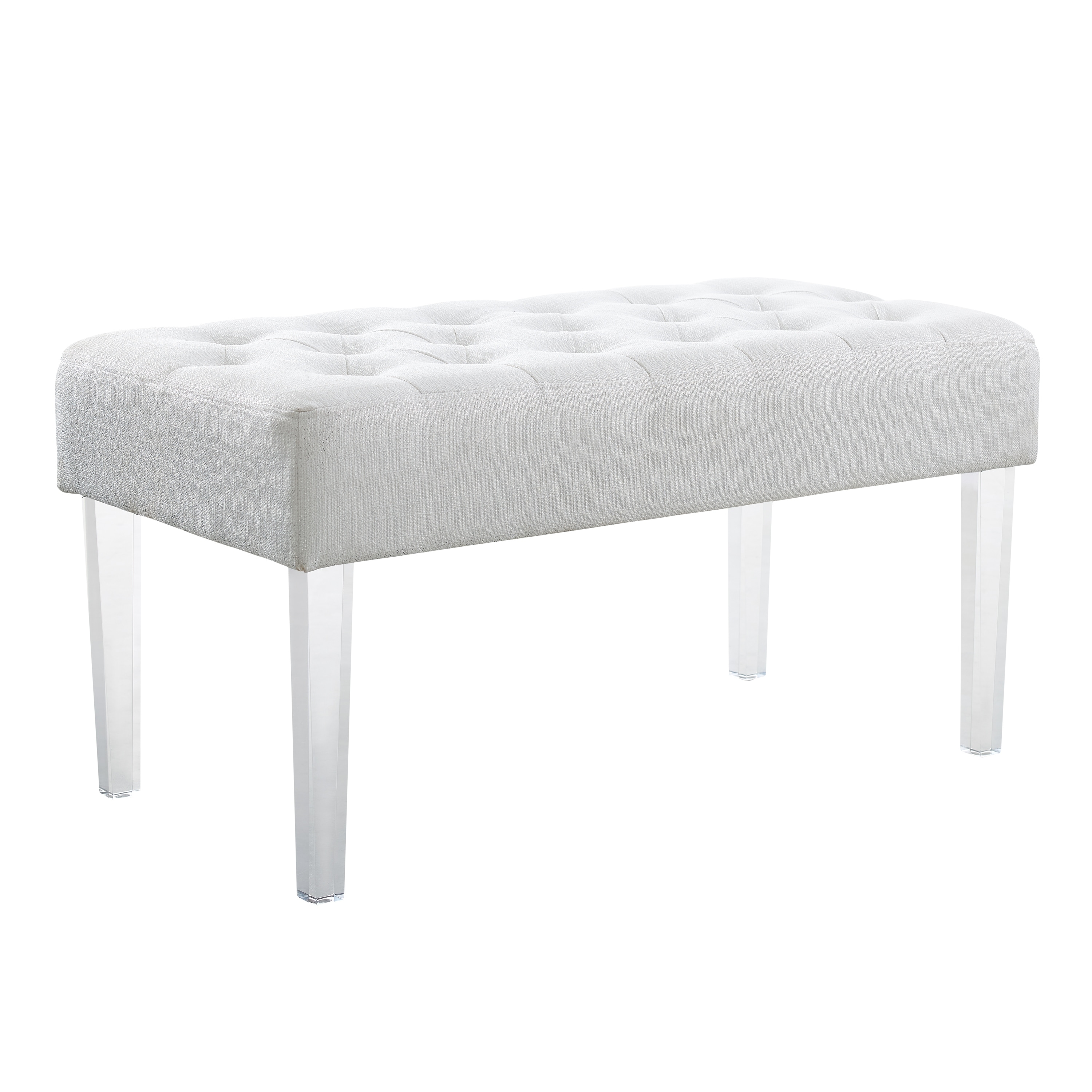 Linon Jordan White Crystal Tufted Entryway Bench - Overstock
