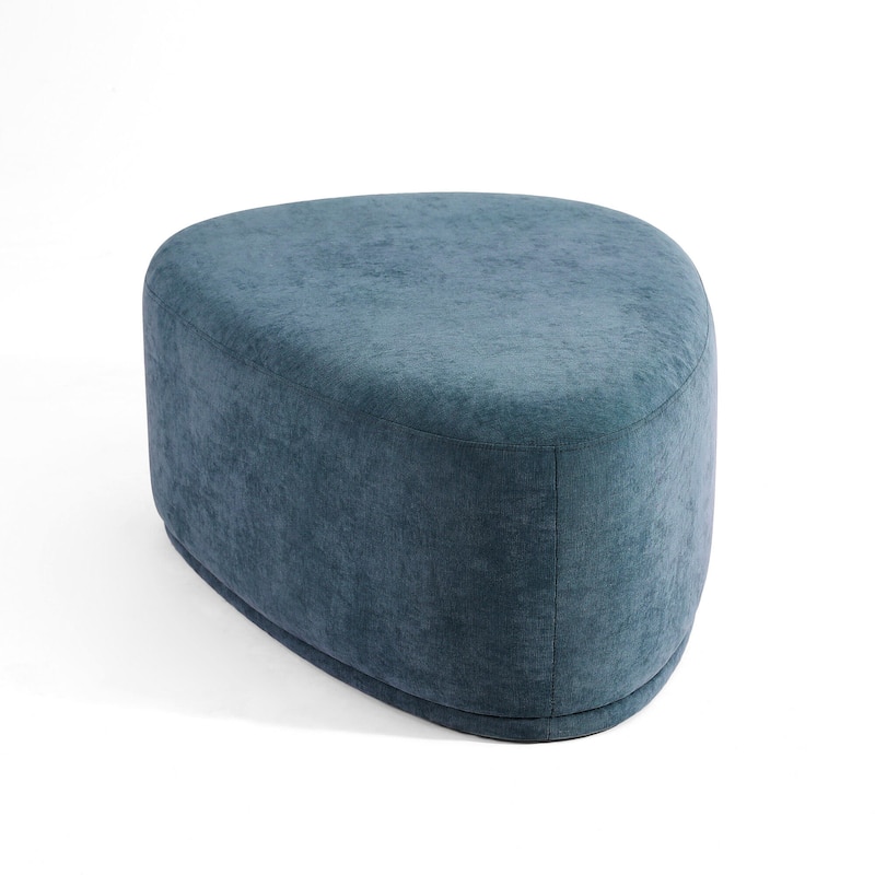 Bonnie 26"/43" W Chenille Small/ Oversized Triangular Cheese Ottoman
