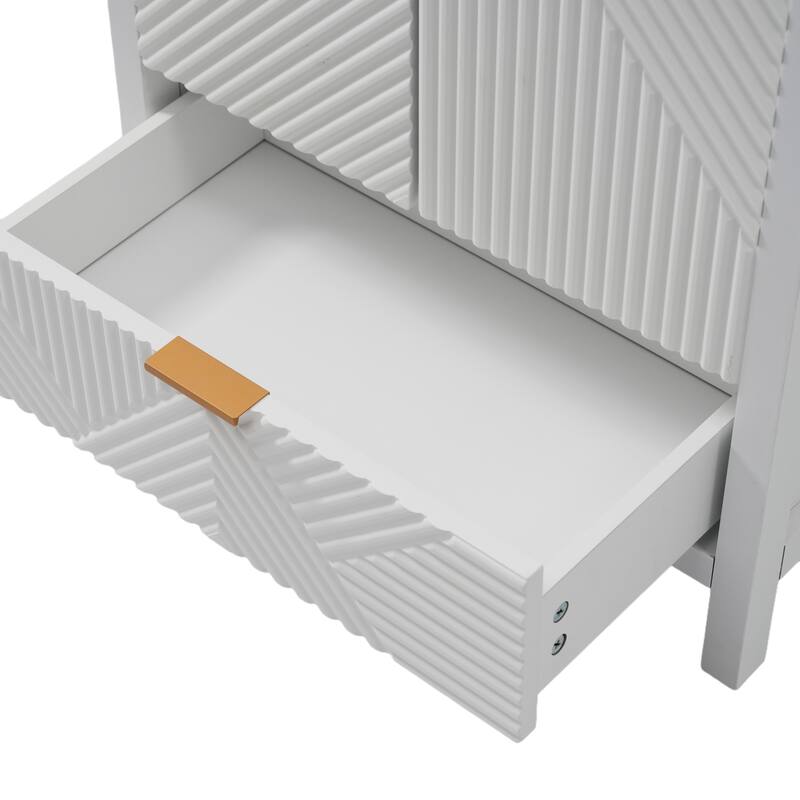 24 Inches Bathroom Vanity with Sink Combo, Modern Bathroom Vanity with Single Faucet Hole, Textured Door Panels and a Drawer