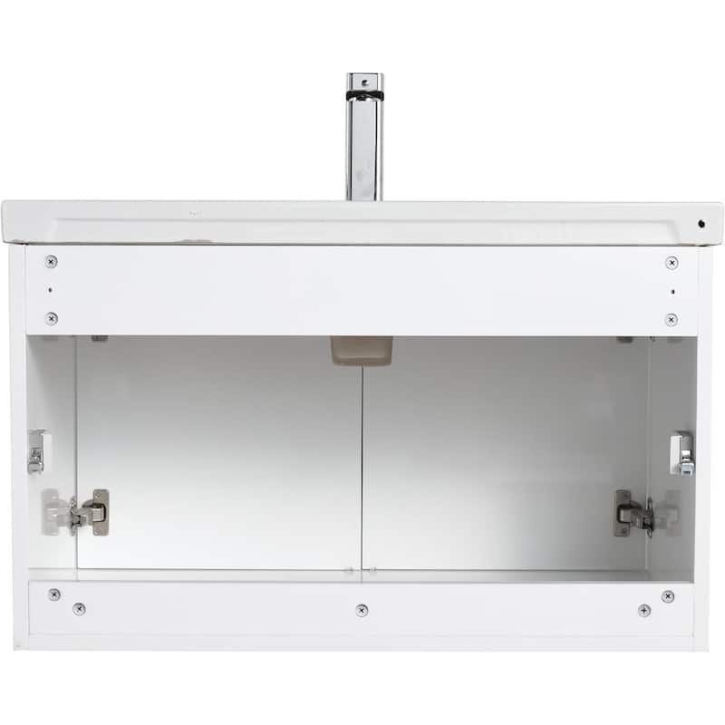 Blossom 32" Floating Bathroom Vanity with Ceramic Sink & Storage