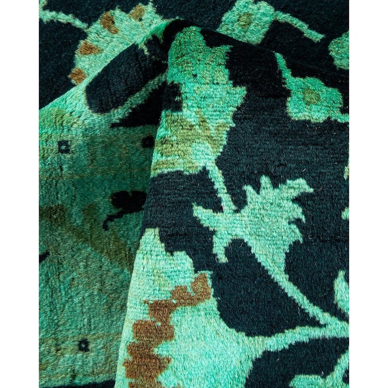 Overton Hand Knotted Wool Vintage Inspired Modern Contemporary Overdyed Black Area Rug - 3' 1" x 5' 2"