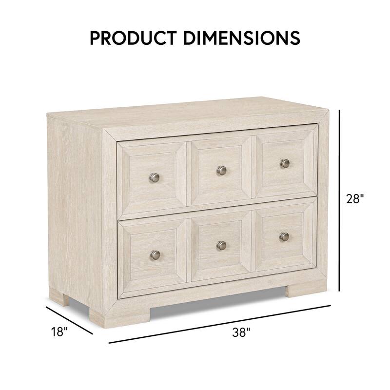 Furniture of America Durem II Modern 2-Piece Solid Wood Panel Bedroom Set with Oversized Nightstand