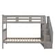 preview thumbnail 4 of 10, Contemporary Design Wood Bunk Bed with Staircase, Sturdy and Durable Frame, Maximized Storage Space, Grey
