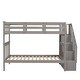 preview thumbnail 4 of 10, Minimalist Design Twin Over Twin Bunk Bed with Storage Stairway,Solid Wood Full-Length Guardrail
