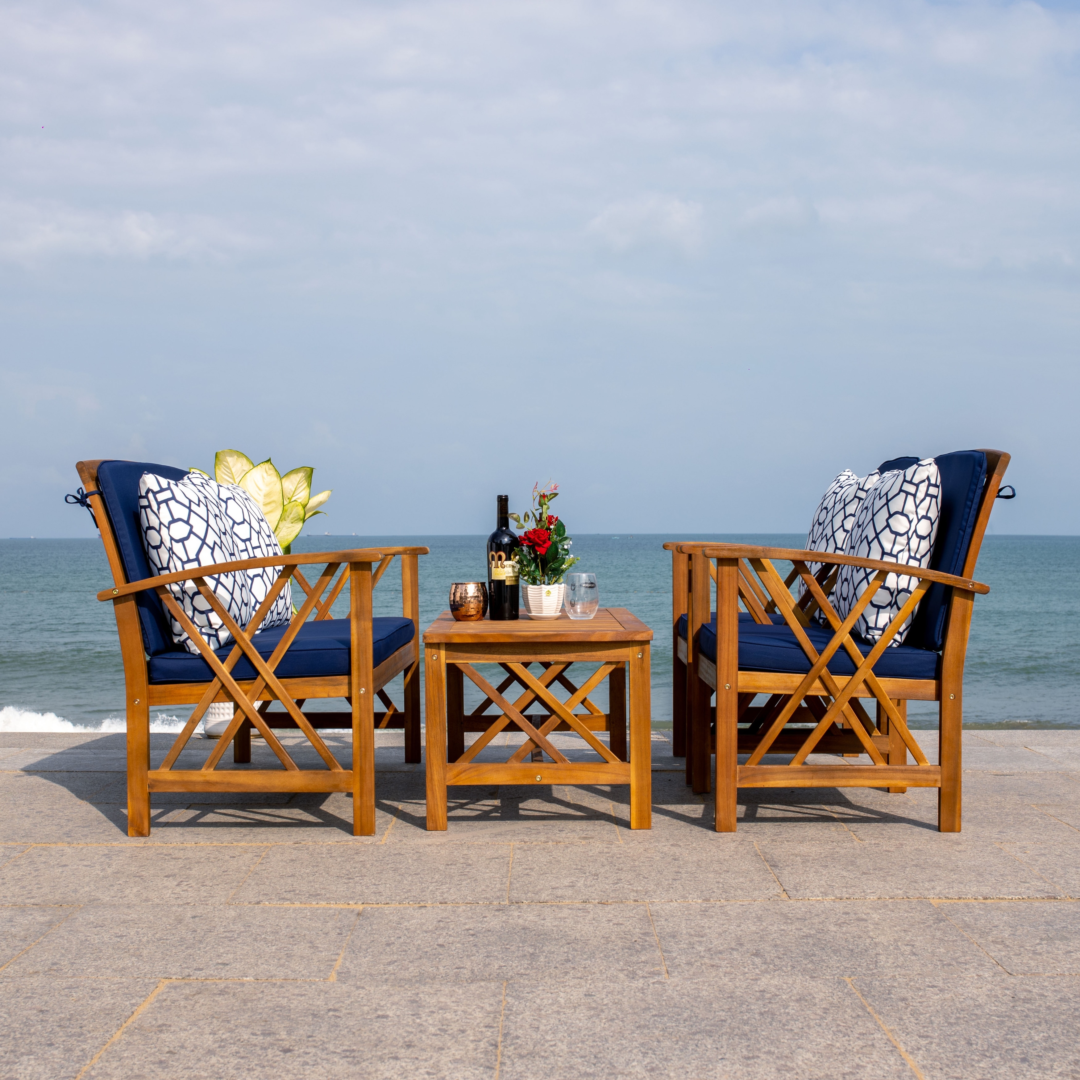 Safavieh fontana 4 on sale pc outdoor set