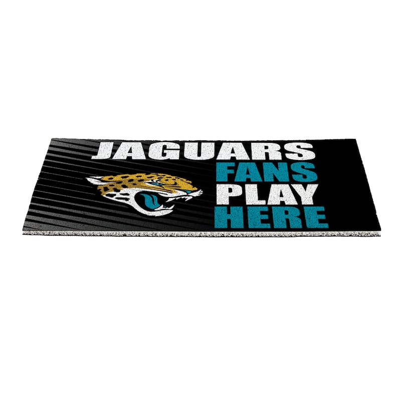 28 in. x 16 in. Jacksonville Jaguars "Fans Play Here" PVC Door Mat