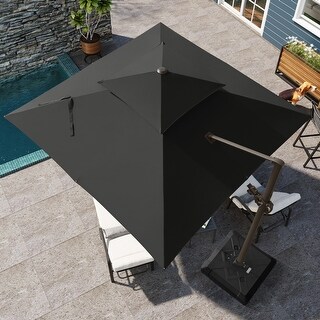 Pellebant 10 ft Cantilever Offset Umbrella Square Canopy with Swing & Tilt Angles