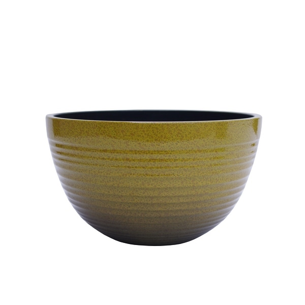 The Your Choice Patio and Indoor Garden 11.6" Ceramic Resin Planter Pot for growing plants. 11.6" Planter Pot, Yellow