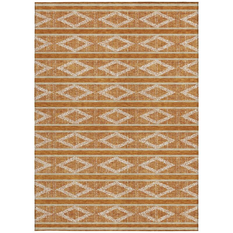 HomeRoots Geometric Transitional Rectangle Outdoor Rug