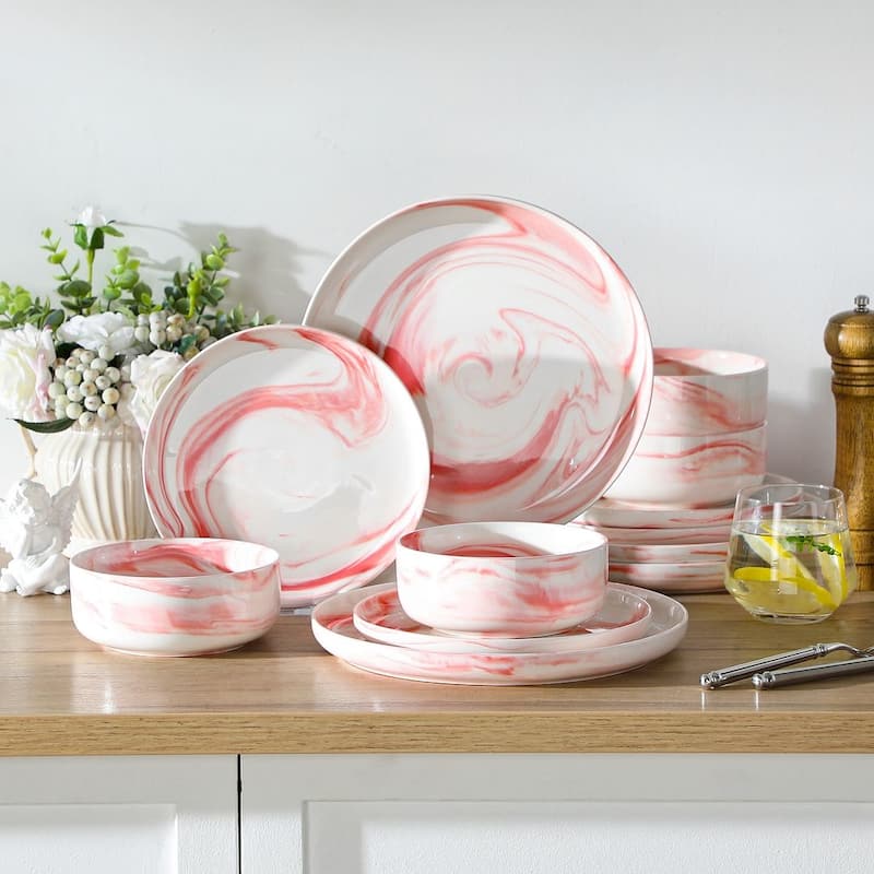 MALACASA LUNA 12-piece Porcelain Dinnerware Set (Service for 4)