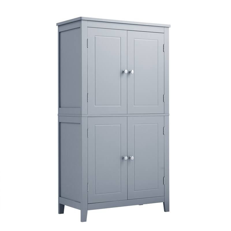 23.6 in. W x 43.3 in. H MDF Freestanding Linen Cabinet with Adjustable Shelves