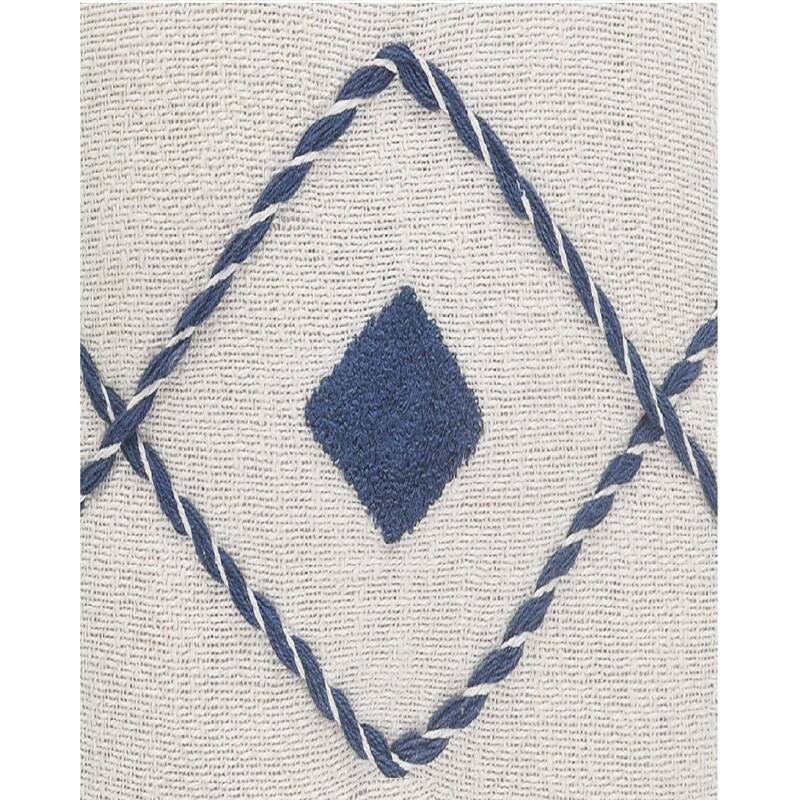 20" Blue and White Aztec Diamond Square Throw Pillow