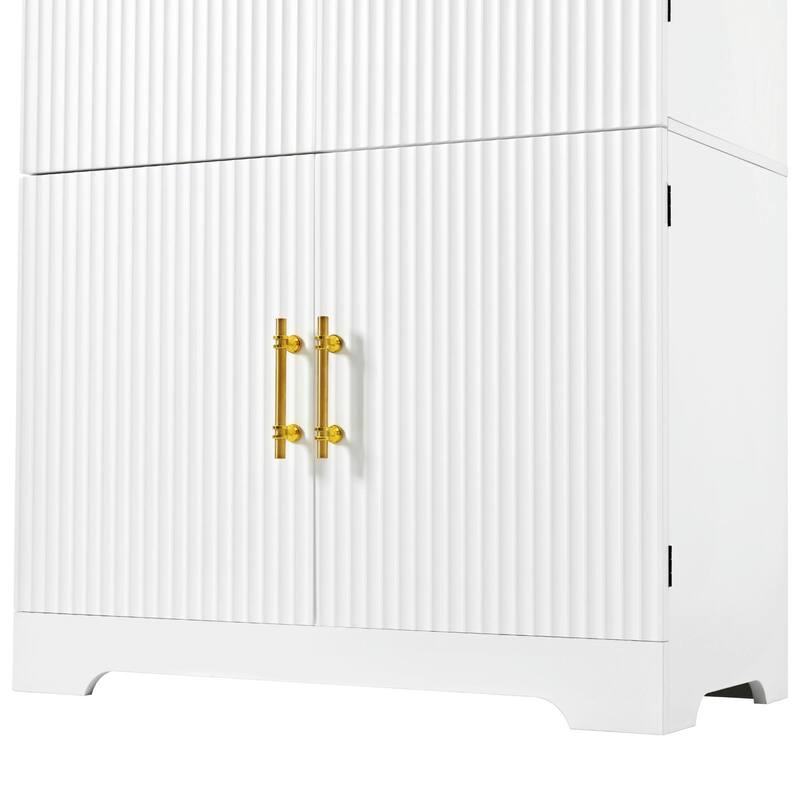 72" Tall Arched Kitchen Pantry Cabinet