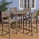 preview thumbnail 2 of 21, Stamford Outdoor Rustic 5 Piece Acacia Wood Bar Set by Christopher Knight Home gray
