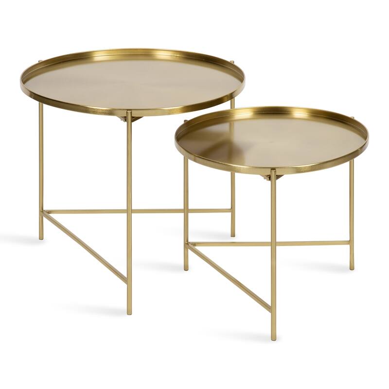 Kate and Laurel Ulani Coffee Table Set - 2 Piece - Gold