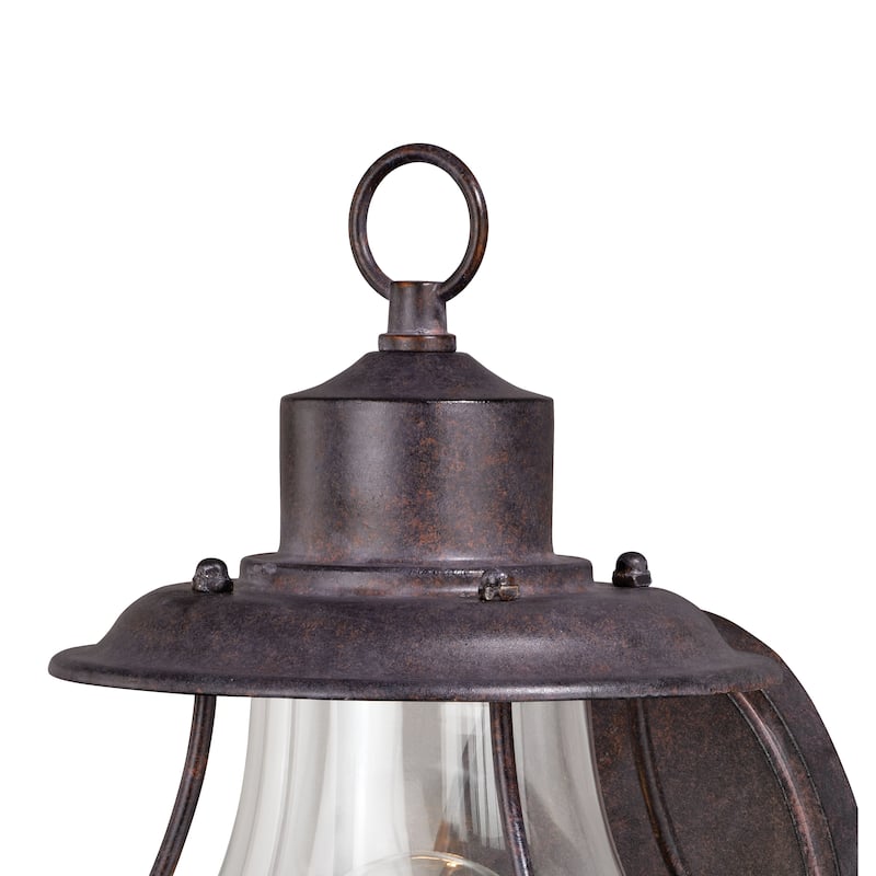 Dockside 1 Light Bronze Coastal Outdoor Wall Lantern Clear Glass - 6.25-in W x 12.75-in H x 8-in D
