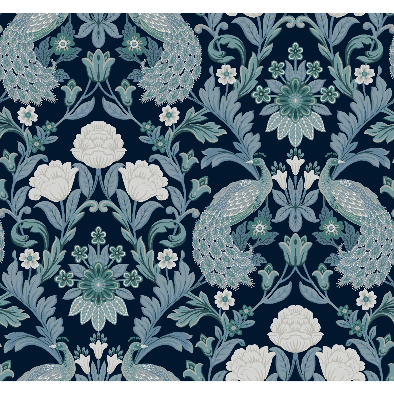 Ronald Redding Plume Dynasty Navy Wallpaper