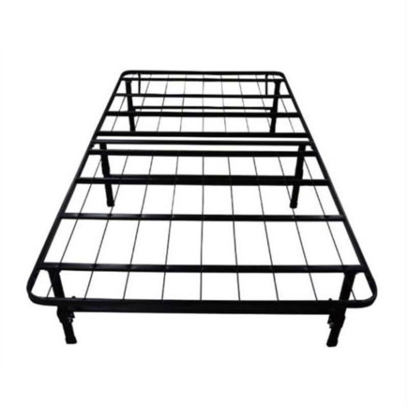 Black Steel Twin Platform Bed Frame with 14 Inch Underbed Storage and Tool-Free Assembly - Black